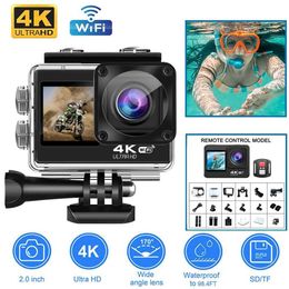 Sports Action Video Cameras 4k action camera WiFi camera dual screen highdefinition 30M waterproof sports video DV with remote control driving recorder camera J240
