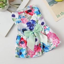 Dog Apparel Big Flower Bow Pet Dress For Dogs Cats Cute Summer Puppy Skirt Princess Dresses Party Small Outfit Clothing