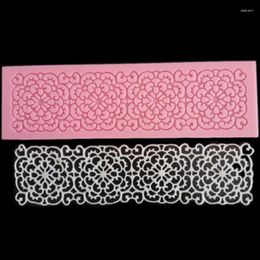 Baking Moulds Lace Pattern Wedding Cake Mold Pad Beautiful Flower Fondant Mousse Sugar Icing Silicone Mat Pastry Tool