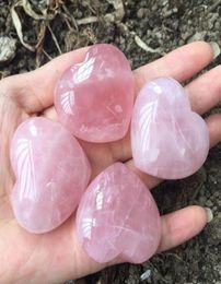 Natural Rose Quartz Heart Shaped Massage Stone Pink Crystal Carved Palm Love Healing Gemstone Lover Gift Stone Crystal Heart Gems8967149