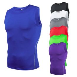 Men Compression Sport Skinny Vest Tight Tank Base Layer Sleeveless T-Shirt Top Singlet Sweatshirt Athletics Sportwear Activewear 240516