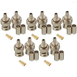 Mugs 10 Sets 3-Piece BNC Male RG58 Plug Crimp Connectors