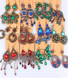 Colorful Vintage earrings For Women Bohemian mixed order Fashion jewelry 12pairs lot2105942