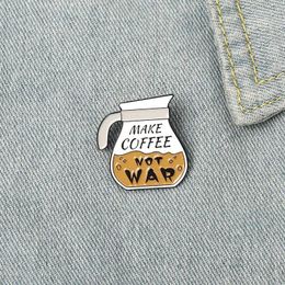 Brooches Coffee Pot Enamel Pins Custom Make Bag Clothes Lapel Pin Cafe Badge Cartoon Jewelry Gift For Kids Friends