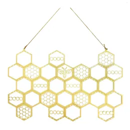 Decorative Plates Honeycomb Shape Home Decor Fashion Jewellery Organiser Rack Earring Display Stand Wood Family Organisation Gifts