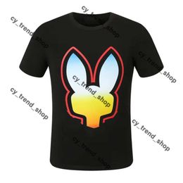 Physcho Bunny Brand Mens T-Shirts Psyco Bunny Shirt Pattern Top Cotton Short Sleeve Tshirt Print Psychological Bunny Shirt Summer Mens Tee Luxury Designer 688