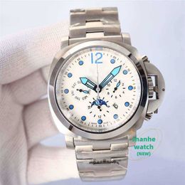 designer Pam Mens Watches Automatic Watch Calendar Blakc Color 47mm Dial Sapphire 30m Waterproof 316l Fine Steel Day Date Mechanical Moveme245v