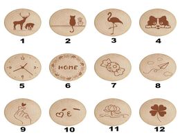 Blank DIY Wooden Round Shape Beer Bottle Opener Coaster Fridge Magnet Decoration Magnetic Refrigerator Magnets 12 Stylesa00a368038476