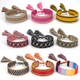 Top Quality DIY Braided Bracelet Adjustable Rope For Women Woven Bracelets Letter Embroidery Tassel Friendship Charm Bracelets Gift