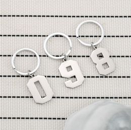 Arabic Numbers Key ring Stainless Steel Figure Number Keychain 0 1 2 3 4 5 6 7 8 9 Lucky Number Hangtag Marker for Key and Room