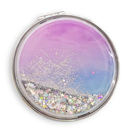 Pink girl heart quicksand small mirror portable double-sided folding mirror round makeup mirror vanity mirror