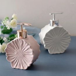 Liquid Soap Dispenser Chrysanthemum Texture Ceramic Shampoo Bottle Nordic Modern Household Toilet Home Bathroom Decoration Accessories