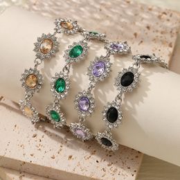 Women's Light Luxury Colored Zircon Bracelet European and American Colorful Bracelet designer jewellery