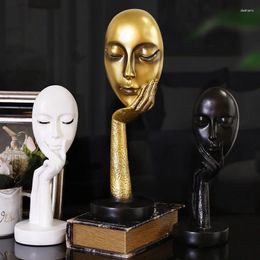 Decorative Figurines Personality Creative Abstract Resin Art Thinking Lady Sculpture For Living Cabinet Study Office Home Decor Woman Face