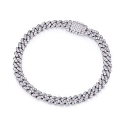 Miami Hip Hop Sterling Sier 6Mm 16 18 20 22 24 26 Inch D VVS Moissanite Diamond Choker Cuban Link Chain Necklace For Women