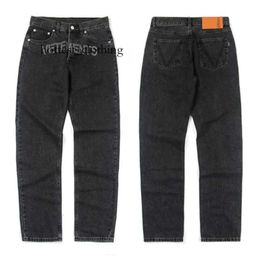 Vetements Jeans Brand Men's Jeans Men Women Street Jeasn High Quality Jacquard Embroidered Print Trousers Black Hiphop Straight Pants 4109 8084