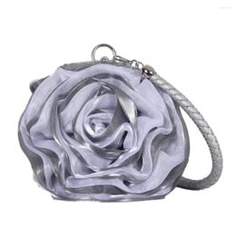 Totes Bridal Rose Flower Evening Clutch Purse Women Bag Small Handbag Lady Silk Wedding Decorate Party Bridesmaid Gift Purses