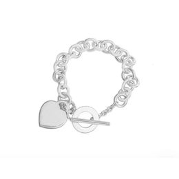 Silver Bracelets Designer Women Tiffanyjewelry Bracelet High Edition Lock Heart Shaped Bracelet Sterling Heart Coll With Box Tiffanyjewelry Bracelet 946