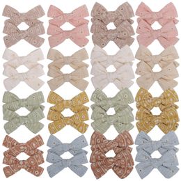 Baby Girls Hair Clips Bow Barrettes Hairpins Boutique Bows with Clip Kids Cute Cloth Bowknot Hair Accessories Solid Color 2pcs/Pair YL2705