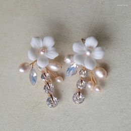 Dangle Earrings Freshwater Pearls Small Bridal Earring Gold Silver Color Women Drop Handmade Wedding Prom Jewelry