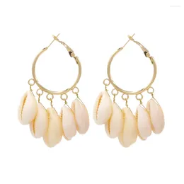 Dangle Earrings Sea Shell Pendant Gold Color Statement For Women Fashion Party Irregular Geometric Jewelry Gift
