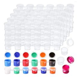 Mugs 100 Strips 600 Pots Empty Paint Cup Clear Plastic Storage Containers Painting Craft Supplies(3 Ml/ 0.1 Oz)