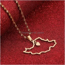 Other Iran Map Pendant Necklace Women Girls Jewellery Iranian Heart Drop Delivery Ota8J