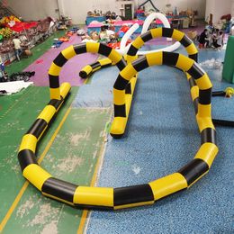 wholesale 15mLx8mWx2mH (50x26x6.5ft) Outdoor Activities Carnival sport game Amusement park inflatable track race go kart track for sale