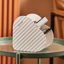 Storage Boxes Makeup Brushes Holder Multifunctional Four Compartments For Multi Scene Use Heart Shaped Container Brush Bucket
