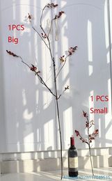 Decorative Flowers 1 PCS Beautiful Artificial Red Leaves Plastic Dried Branch Plant Home Wedding Decoration F382