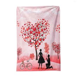 Blankets Printed Valentine's Day Envelope Flannel Blanket Air Conditioning Padded Nap