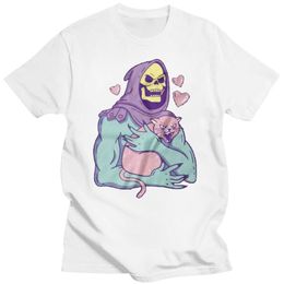 MAN T-SHIRT graphic t shirts Skeletor Cat Tshirt Unisex & Kids - Funny, 80's Cartoon male fashion Casual short sleeve top L2405