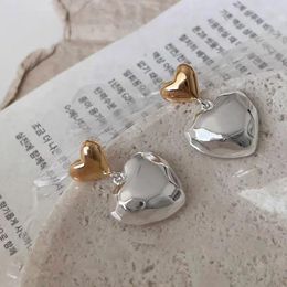 Stud Earrings 925 Silver Needle Metal Tassel Heart Drop For Women Wedding Y2K Jewellery Gift Eh2290