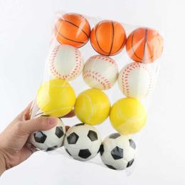 Decompression Toy Three 63mm childrens soft football basketball tennis toys foam sponge decompression ventilation pressure ball football anti pressure B240515