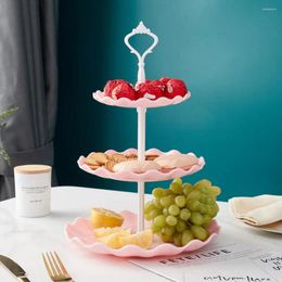 Plates Kitchen 3 Tiers Cake Stand Candy Tray European Plastic Living Room Dining Table Fruit Dessert Plate Detachable Party Sweets