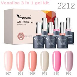 675ml VIP Kit Venalisa Gel Nail Polish Semi Permanent 3 in 1 One Step Jelly Colour Neon Nude Collection Varnish 240430