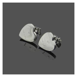 Stud Never Fading High Quality Stainless Steel Designer G Letter Simple Heart-Shaped Earrings Trendy Style For Women Party Hoop Drop D Dh3Nj