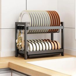 Kitchen Storage Bowl Dish Rack Organiser Drainage Drying Holder Plate Drainer Tableware Tools