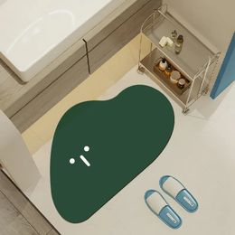 Fun Cartoon Bathroom Door Easy To Dry Foot Pads Home Technology Cloth Absorption Site Cushion Toilet Non -slip Mats
