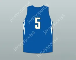 CUSTOM NAY Youth/Kids BRYCE MCGOWENS 5 WREN HIGH SCHOOL HURRICANES BLUE BASKETBALL JERSEY 1 Stitched S-6XL
