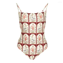 Women's Swimwear Fashion Printed Biki One-piece Swimsuits And Cover Ups Sexy String Bikinis Summer Holiday Beach Dress Backless Surf Wear