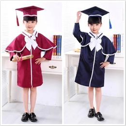 Children Student Academic Dress School Uniforms Kid Graduation Costumes Kindergarten Girl Boy Dr Suit Doctor Suits With Hat 240516