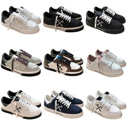 Designer Embroidered Arrow Logo Vulcanised Series Sneakers for Mens and Womens Leather And Cotton Panels Anti Slip Rubber Sole Low-Top Couples Sneakers Size 35-45