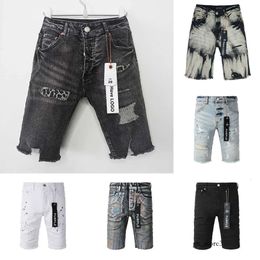 purple brand jeans men designer shorts summer purple jeans shorts denim short pants High Street American Plus Size Hip Hop Raglan mens shorts grey purple jeans 954