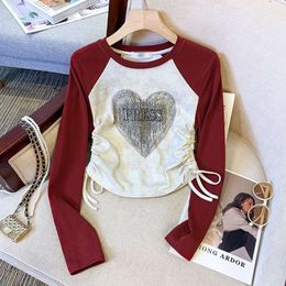 Girls T Shirts Long Sleeve Tops for Kids Children's Printed T-shirt Spring Autumn Design Drawstring Teenager Outfits Clothing L2405