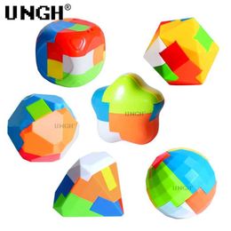 Decompression Toy UNGH 6-piece/set Luban 3D Puzzle Magic Cube Intelligent Elden Lock Brain Teasing Game Childrens Education Toys Adult Stress Resistance H240516