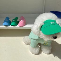 Dog Apparel Three-color Letter M Pet Hat Fashion Adjustable Embroidered Baseball Cap Breathable With Ear Holes Sun Cats