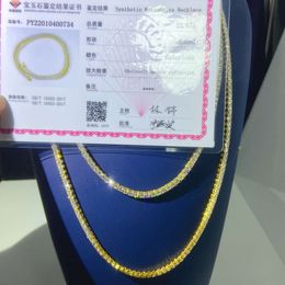 Hot Selling 3Mm 10K Solid Gold VVS Moissanite Diamond Jewelry Necklace Bracelet Men Tennis Chain