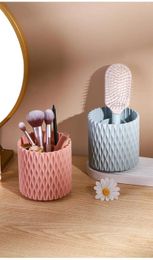 Storage Boxes Simple Japanese Creative Rotary Dustproof Cosmetics Bathroom Box Desktop Transparent Beauty Brush Pen Makeup Organiser