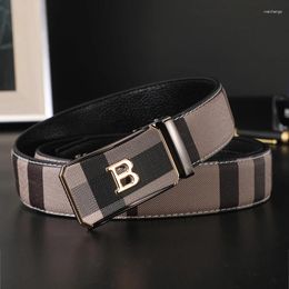 Belts High Quality Famous Brand Belt Men Luxury Leather Casual For Business Strap Male Metal Automatic Buckle Fashion